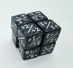+1/+1 Pearl Black with White Counters for Magic - Set of 8